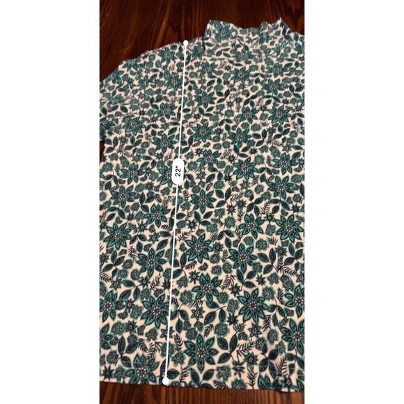 Lands End Women’s MP Turtleneck Blue Green Floral Paisley Print Soft Long Sleeve - Picture 6 of 14